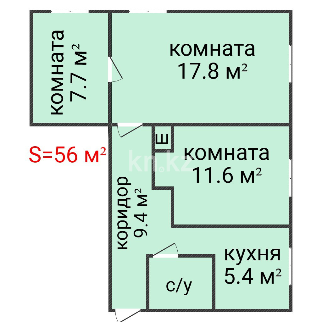 Продажа 3-комнатной квартиры, 56 м² - Продажа квартир в Казахстане - страница 27 фото 2 из 14