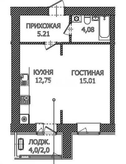 Продажа 1-комнатной квартиры, 39.05 м², ул. Айтматова, дом  45 стр - Продажа квартир в Астане фото 1 из 1