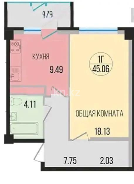 Продажа 1-комнатной квартиры, 46 м², ул. Радостовца, дом  167а стр в Алматы