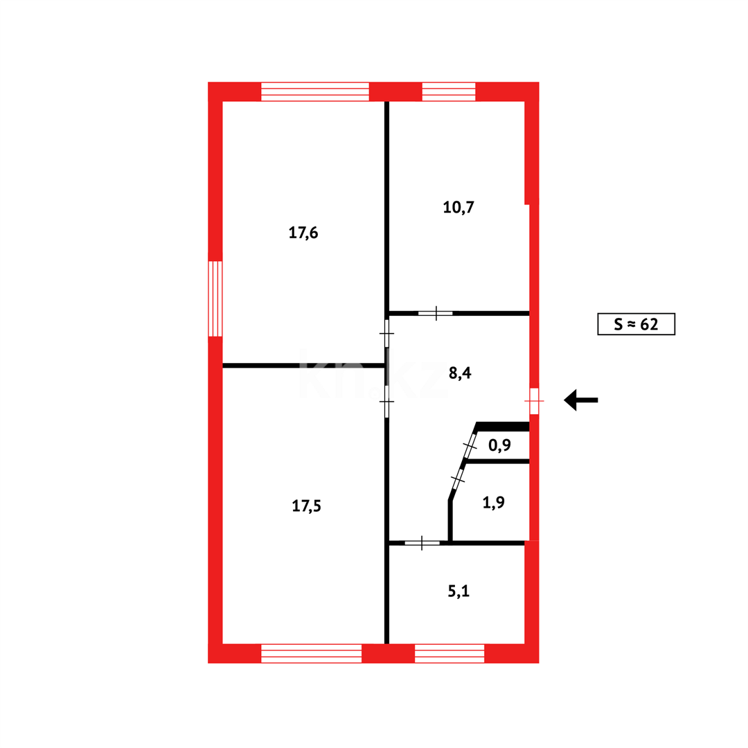 Продажа 3-комнатной квартиры, 62 м², пр. Момышулы в Темиртау - фото 9