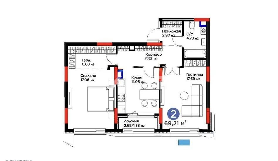 Продажа 2-комнатной квартиры, 70 м² в Астане