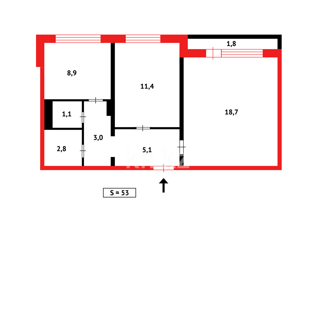 Продажа 2-комнатной квартиры, 52 м², ул. Язева в Караганде - фото 14