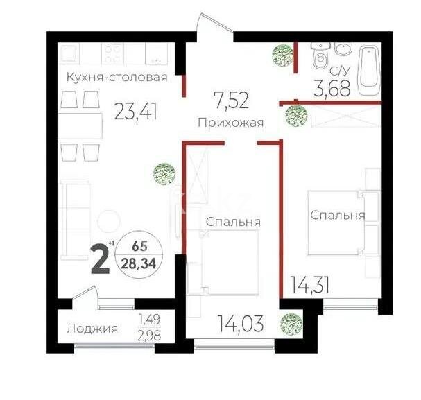 Продажа 3-комнатной квартиры, 65 м² в Астане - фото 6