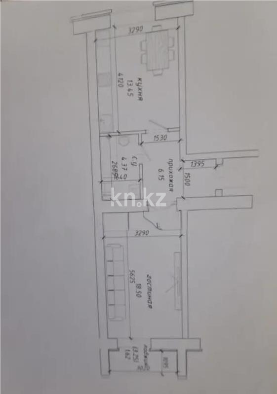 Продажа 1-комнатной квартиры, 44.1 м² в Астане