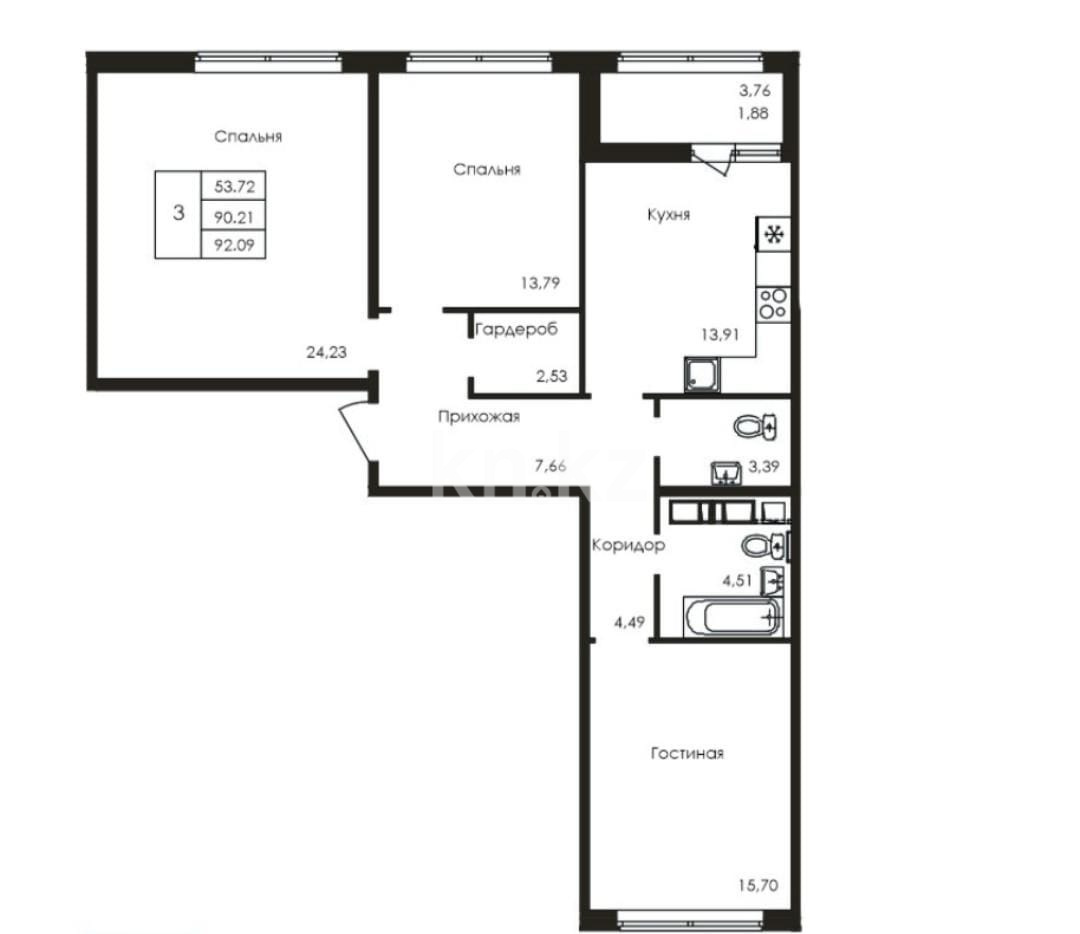 Продажа 2-комнатной квартиры, 60 м² - Продажа квартир в Астане фото 7 из 7