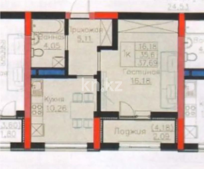 Продажа 1-комнатной квартиры, 37.69 м² - Продажа квартир в Казахстане - страница 25 фото 1 из 1