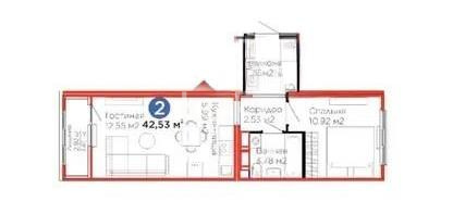Продажа 2-комнатной квартиры, 42.53 м² - Продажа квартир в новостройках Астаны - страница 33 фото 1 из 1