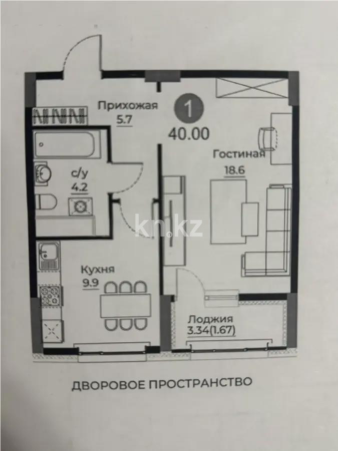 Продажа 1-комнатной квартиры, 40 м², ул. Е-429, дом  26 в Астане
