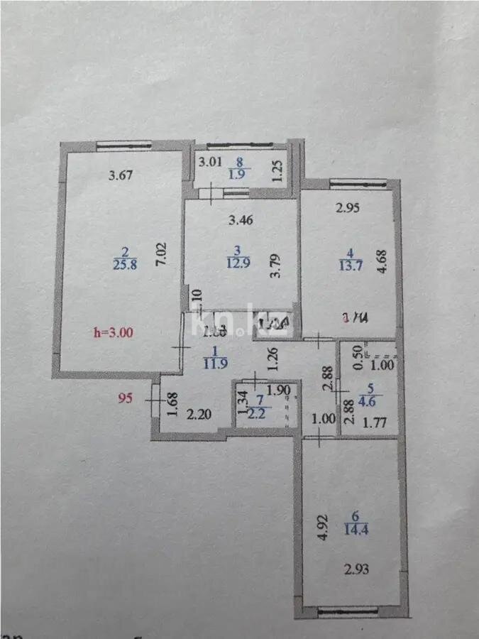 Продажа 3-комнатной квартиры, 87.4 м² в Астане - фото 9