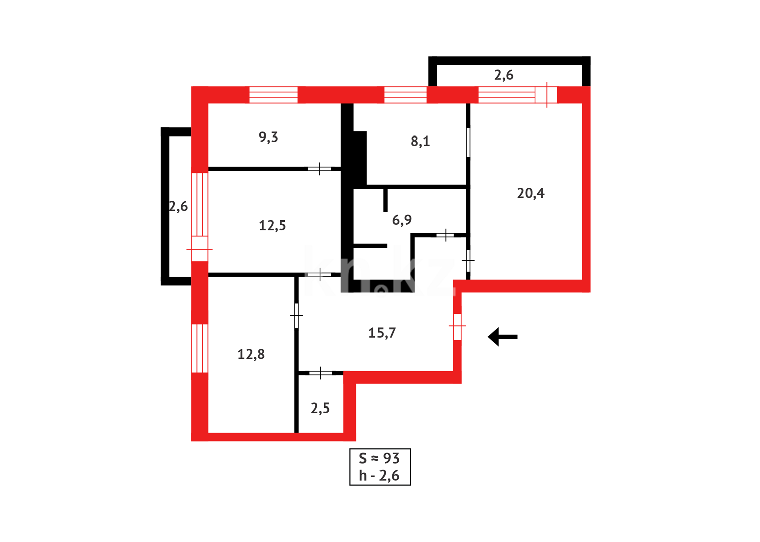 Продажа 4-комнатной квартиры, 93 м² - Продажа четырехкомнатных квартир в Караганде фото 22 из 22