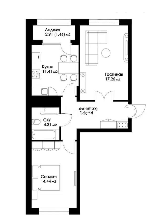 Продажа 2-комнатной квартиры, 58 м² - Продажа квартир в Казахстане - страница 3 фото 6 из 6