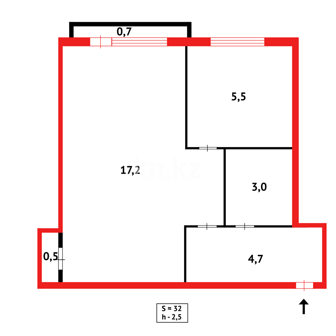 Продажа 1-комнатной квартиры, 35 м² - Продажа однокомнатных квартир в Казахстане фото 5 из 5