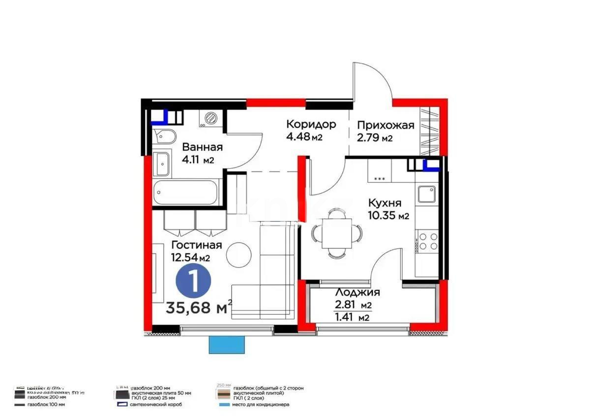 Продажа 1-комнатной квартиры, 35 м², ул. Момышулы, дом  11/14а - Продажа квартир в новостройках Алматы фото 1 из 1