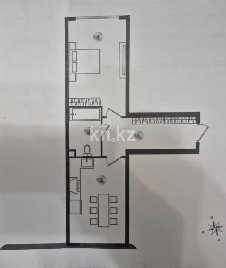 Продажа 2-комнатной квартиры, 48.84 м² в Алматы