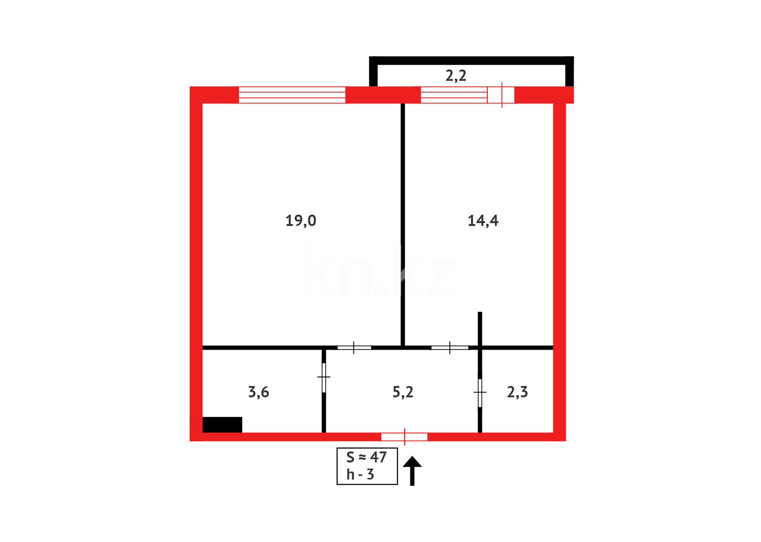 Продажа 1-комнатной квартиры, 47 м² в Астане - фото 10