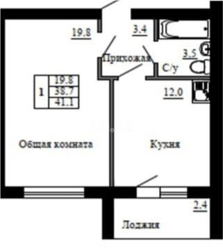 Продажа 1-комнатной квартиры, 38 м² - Продажа  однокомнатных квартир в новостройках Караганды - страница 2 фото 2 из 2
