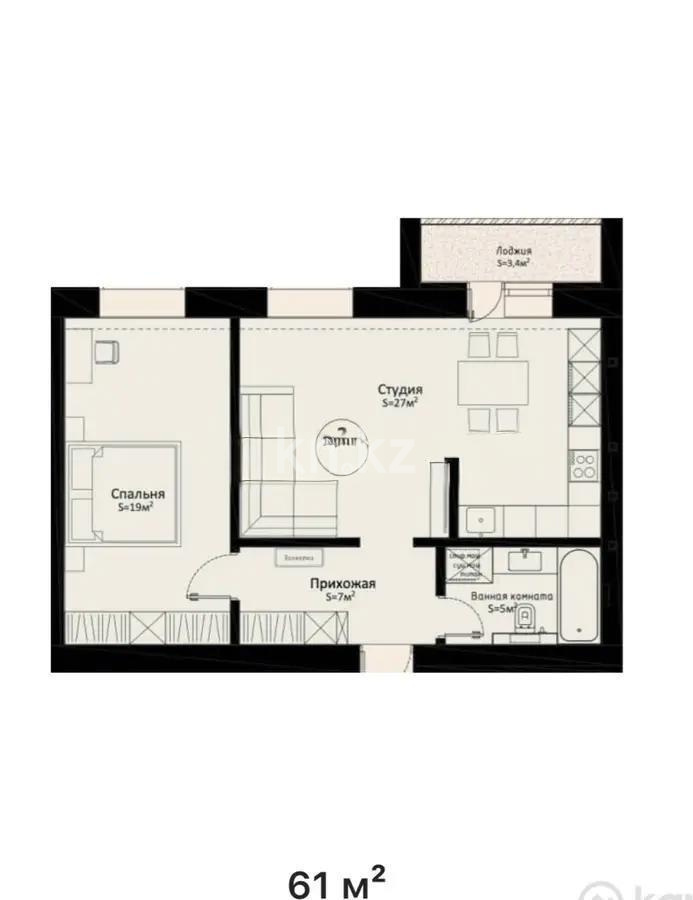 Продажа 2-комнатной квартиры, 61 м², 137 учетный квартал, дом  343 - Продажа квартир в Караганде без посредников с фото фото 1 из 1