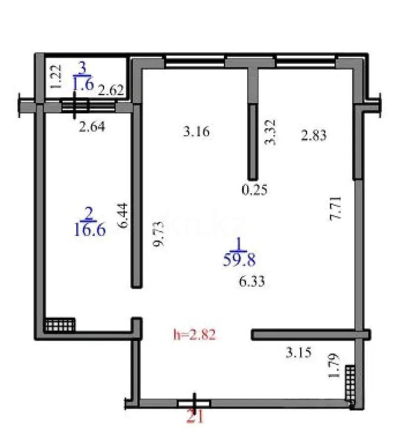 Продажа 2-комнатной квартиры, 59.8 м² - Недвижимость в Казахстане - страница 10 фото 1 из 1