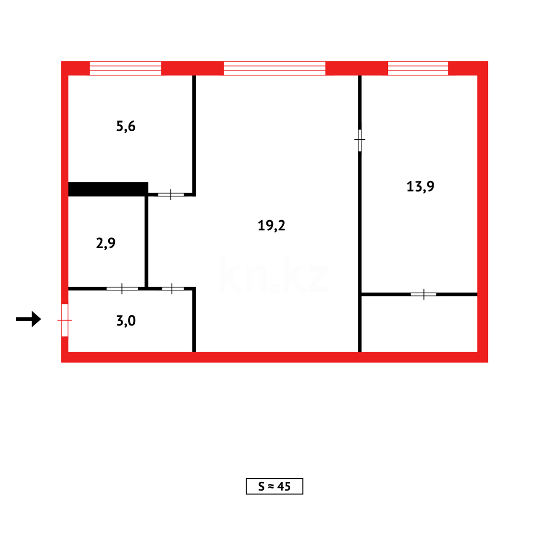 Продажа 2-комнатной квартиры, 45 м² в Темиртау - фото 11