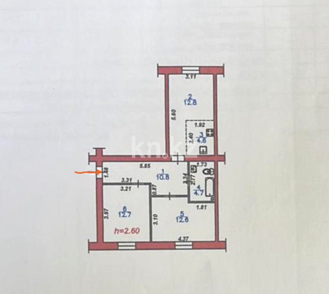 Продажа 3-комнатной квартиры, 59 м², ул. Жамбыла - Продажа  трехкомнатных квартир в Алматы фото 19 из 21