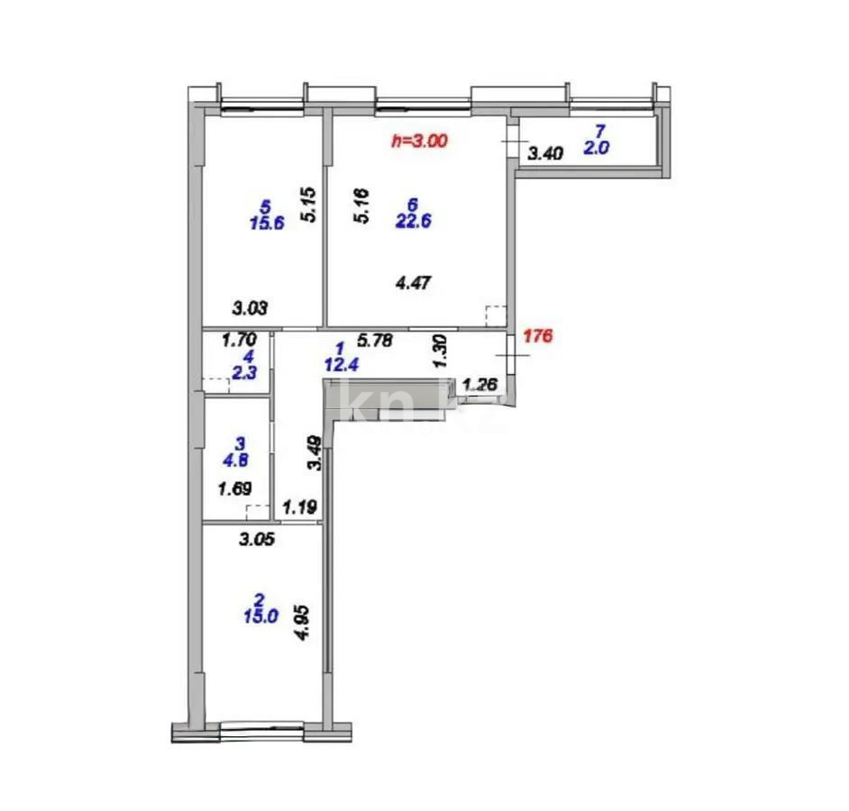 Продажа 3-комнатной квартиры, 74.7 м² - Продажа трехкомнатных квартир в кирпичном доме в Астане - страница 2 фото 2 из 2