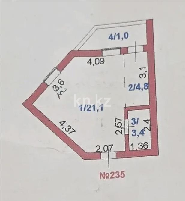 Продажа 1-комнатной квартиры, 33 м² в Астане
