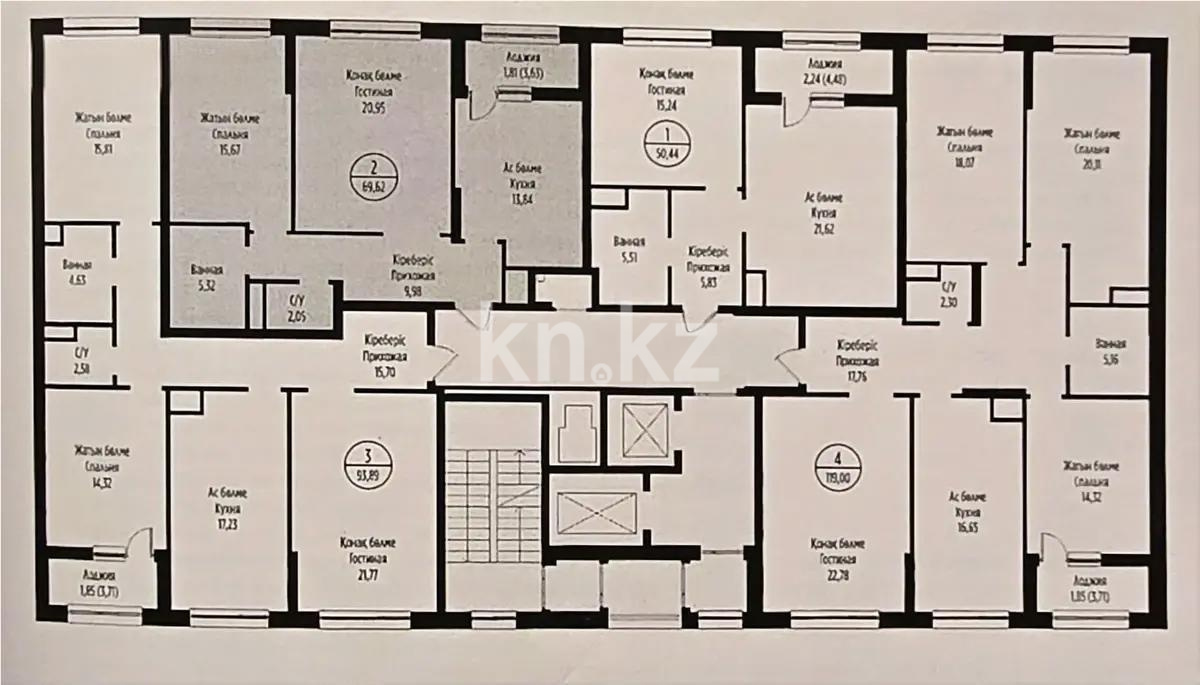 Продажа 3-комнатной квартиры, 69 м², ул. Жошы хана, дом  20 - Продажа  трехкомнатных квартир в новостройках Астаны с фото фото 1 из 1
