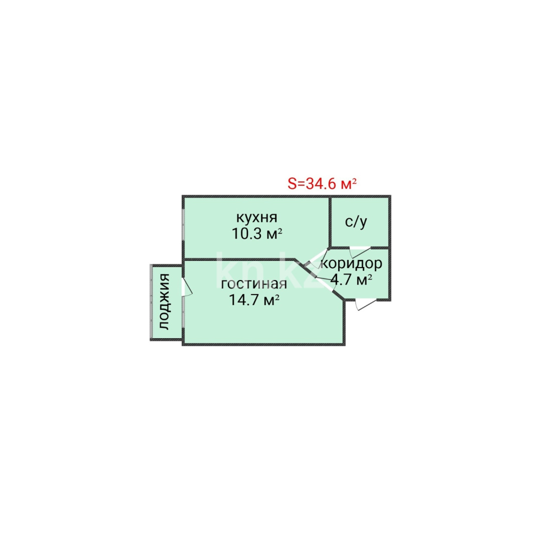 Продажа 1-комнатной квартиры, 34.6 м² - Продажа недвижимости в Костанае фото 2 из 16