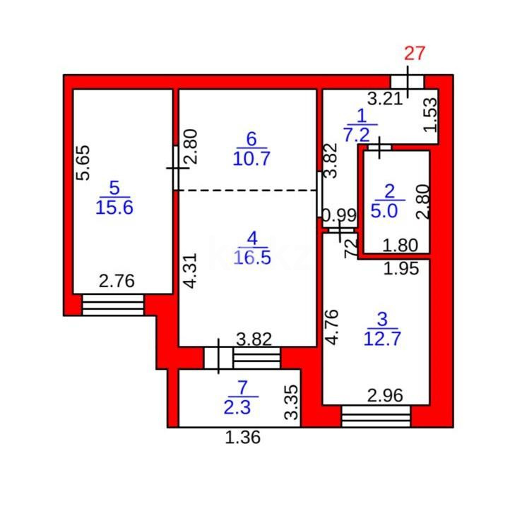 Продажа 3-комнатной квартиры, 74 м², ул. Таттимбета - Продажа квартир в Караганде фото 19 из 19