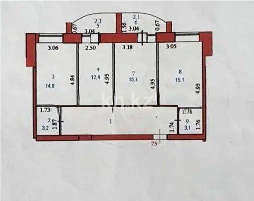 Продажа 3-комнатной квартиры, 83.1 м² в Астане - фото 8