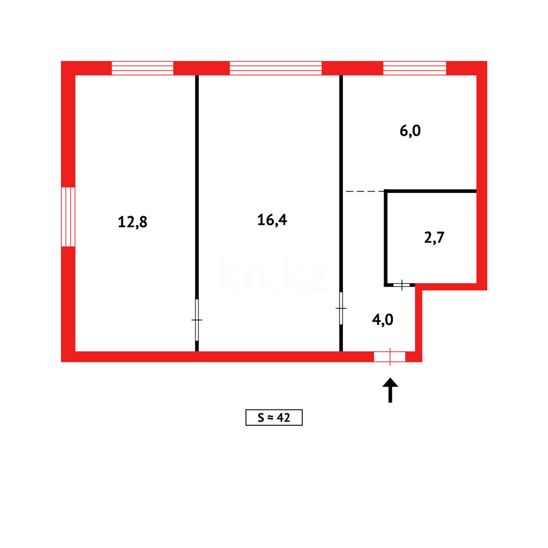 Продажа 2-комнатной квартиры, 41 м², ул. Пичугина в Караганде - фото 11