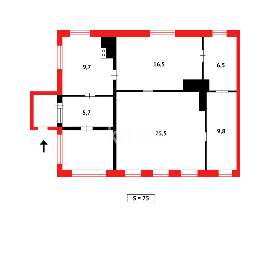 Продажа 4-комнатного дома, 83 м², ул. Кошкарбаева - Продажа и аренда жилой и коммерческой недвижимости в Казахстане фото 21 из 21