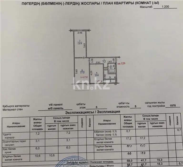 Продажа 3-комнатной квартиры, 59 м² - Продажа и аренда недвижимости в Алматы фото 6 из 6
