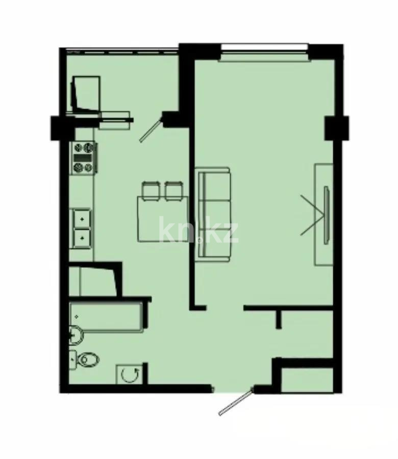 Продажа 1-комнатной квартиры, 38.91 м², ул. Есенова, дом  160/3 - Продажа  однокомнатных квартир в новостройках Алматы фото 1 из 1
