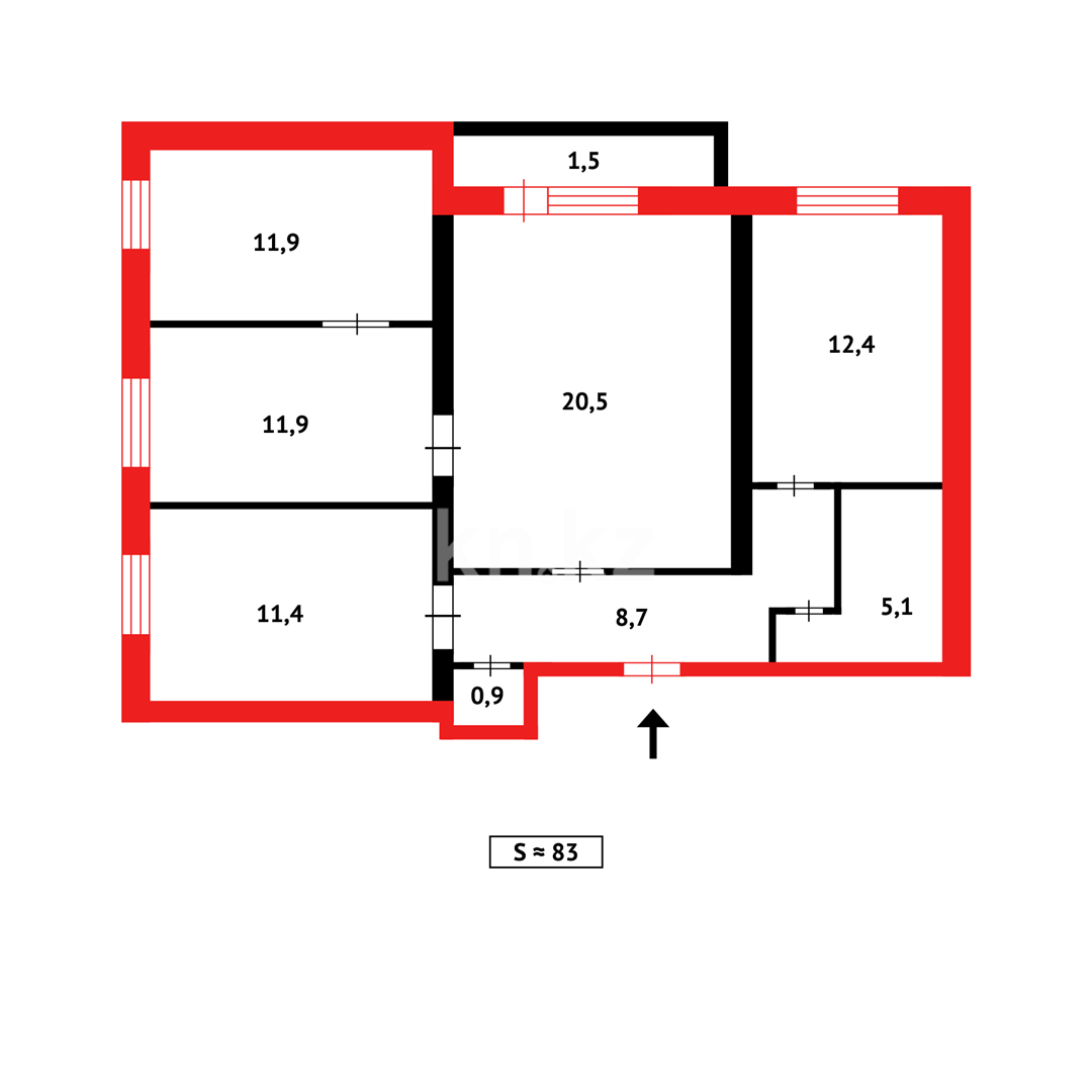 Продажа 4-комнатной квартиры, 84 м², ул. Керамическая, дом  78а - Продажа квартир в Караганде фото 19 из 19