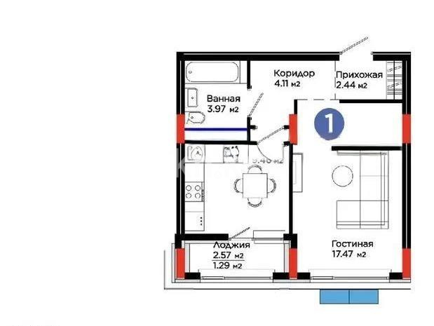 Продажа 1-комнатной квартиры, 38.74 м² - Продажа квартир в новостройках Астаны - страница 114 фото 1 из 1