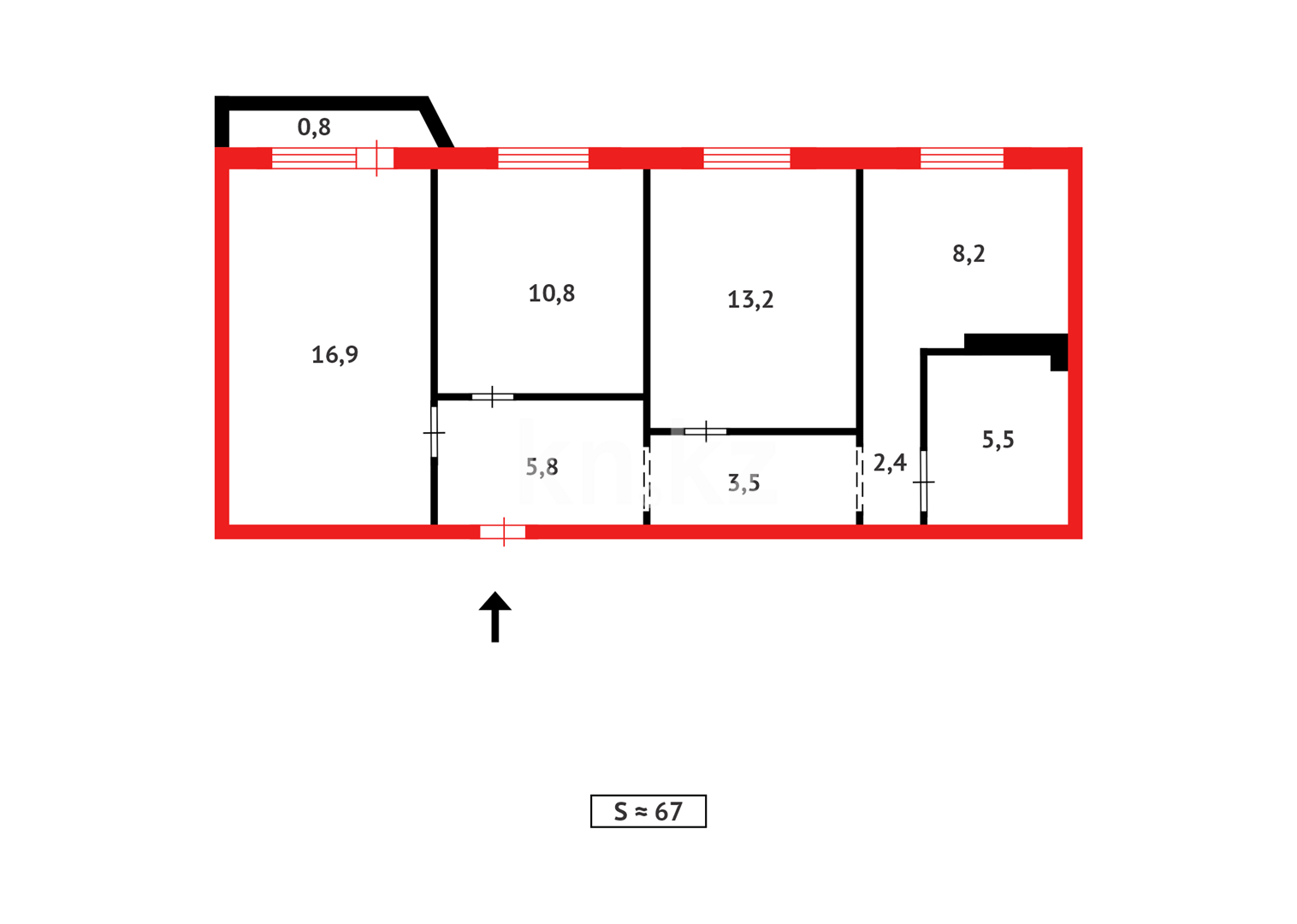 Продажа 3-комнатной квартиры, 67 м² в Темиртау - фото 17