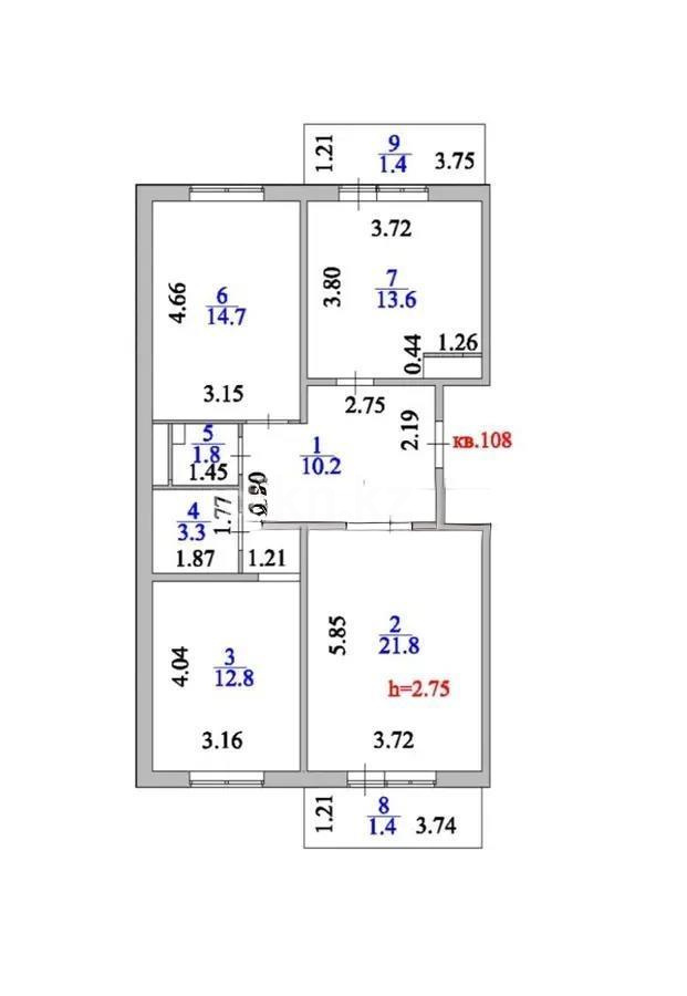 Продажа 3-комнатной квартиры, 83 м², ул. Е-117, дом  40 - Продажа квартир в Астане фото 3 из 3