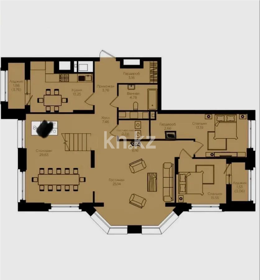 Продажа 8-комнатной квартиры, 256 м² - Продажа  пятикомнатных квартир в Астане фото 1 из 1