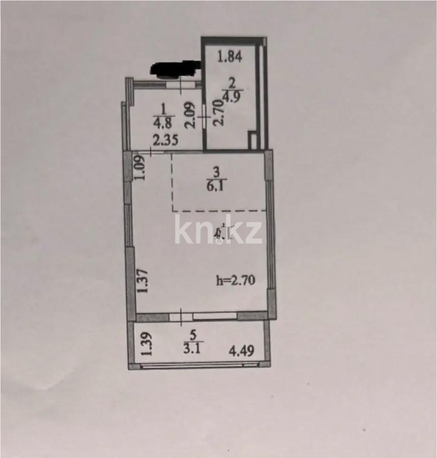 Продажа 1-комнатной квартиры, 36.8 м², ул. Косшыгулулы, дом  4 - Продажа квартир в Астане фото 1 из 1
