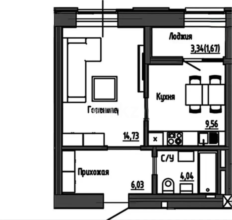 Продажа 1-комнатной квартиры, 35 м², ул. Университетская, дом  2 стр - Продажа однокомнатных квартир в Караганде на Юго-Востоке фото 1 из 1