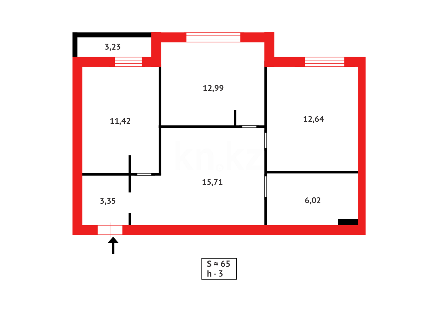 Продажа 2-комнатной квартиры, 65 м² в Караганде - фото 16
