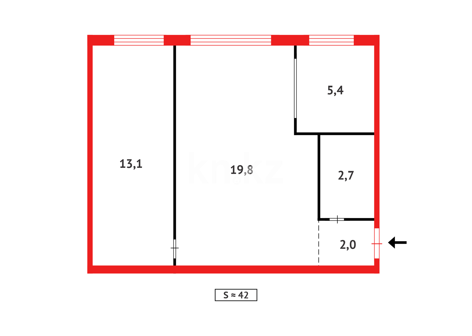 Продажа 2-комнатной квартиры, 42 м² - Продажа квартир в Караганде - страница 7 фото 9 из 9