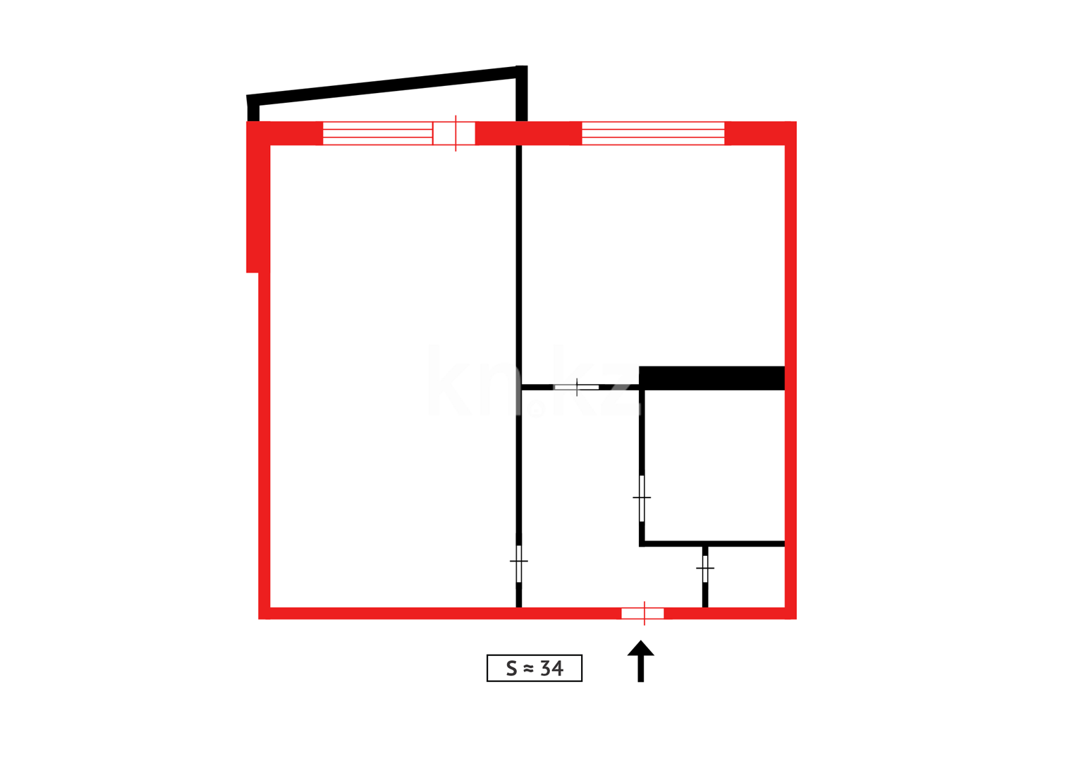 Продажа 1-комнатной квартиры, 34 м² - Продажа однокомнатных квартир в Темиртау - страница 3 фото 17 из 17
