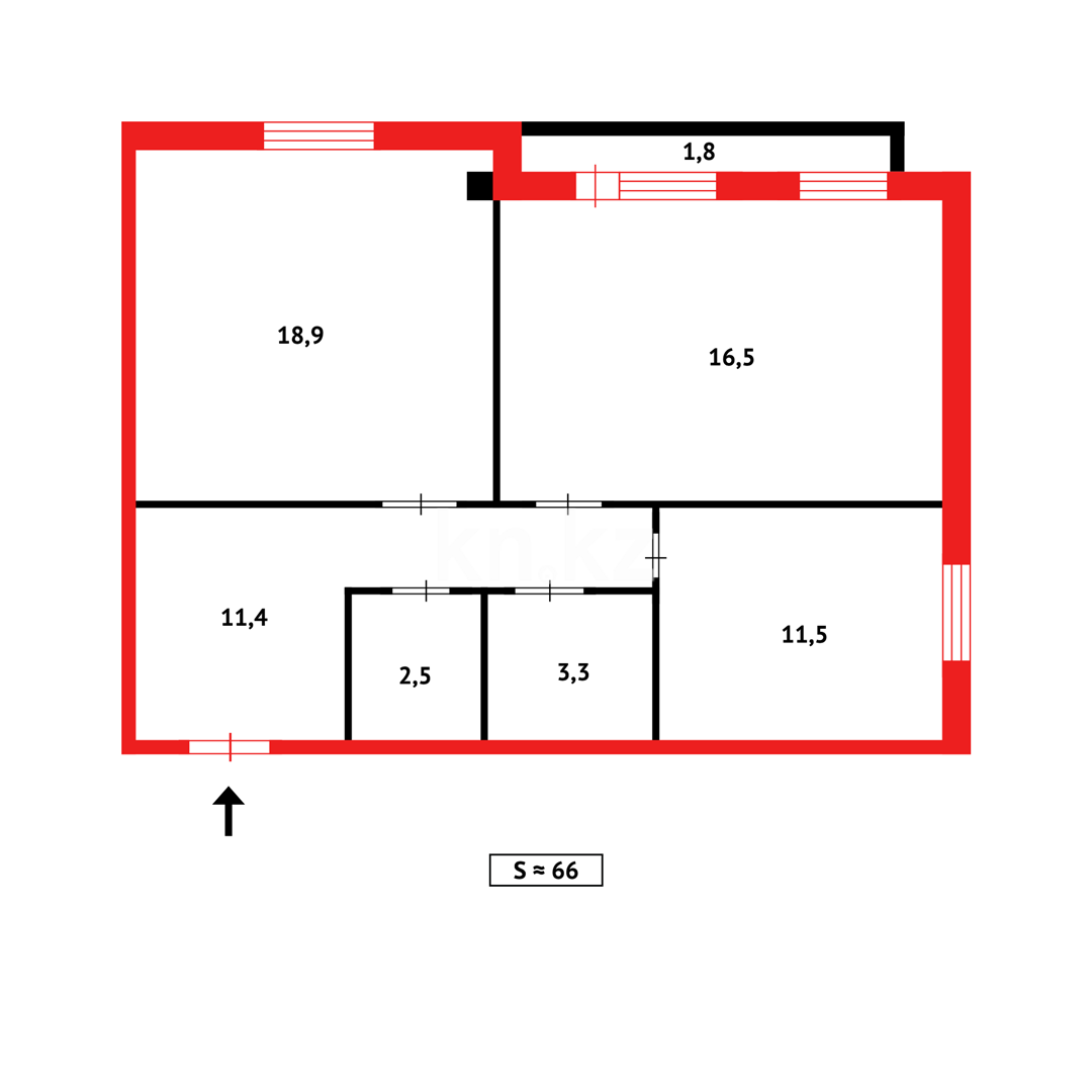 Продажа 2-комнатной квартиры, 66 м², ул. 9-й мкр. в Темиртау - фото 15