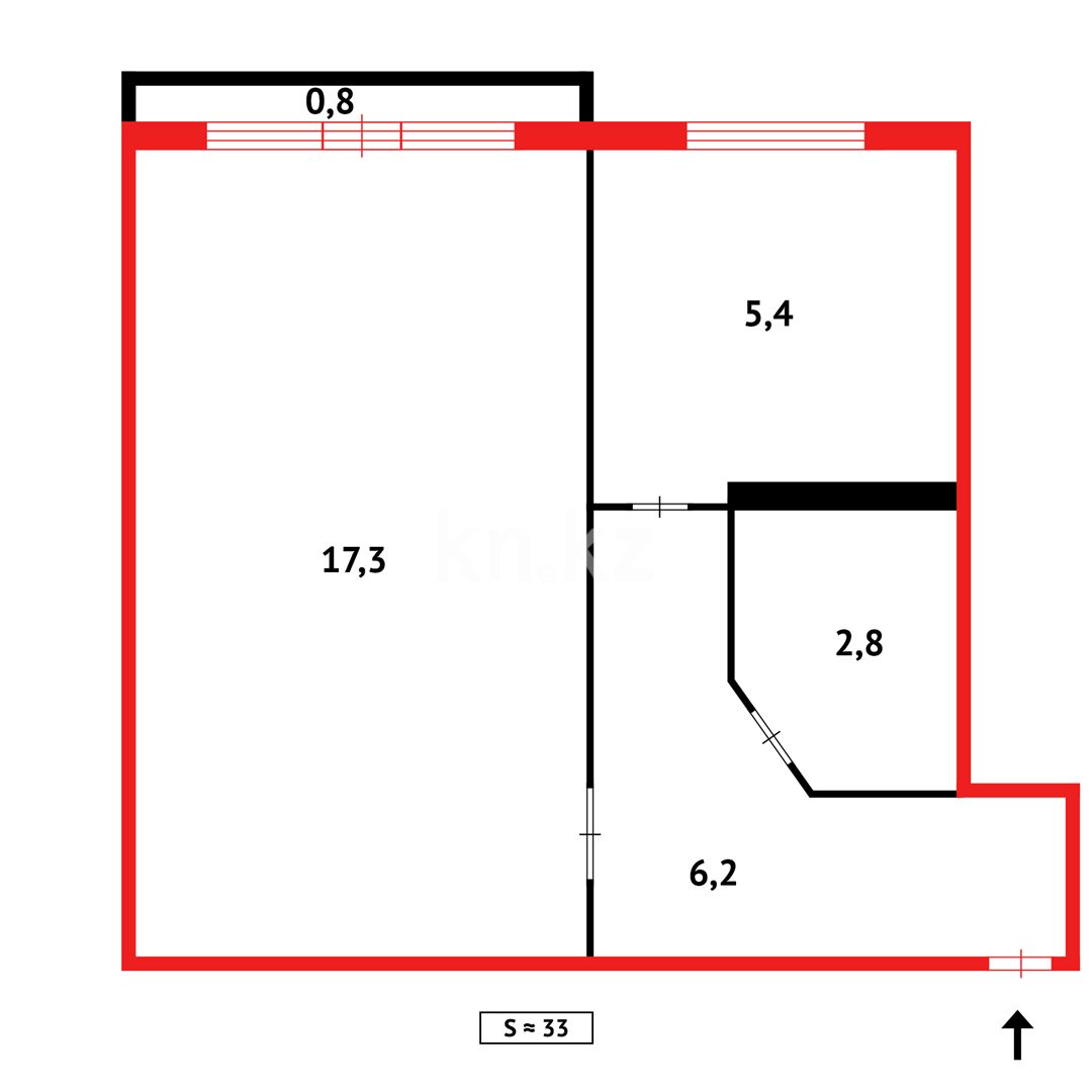 Продажа 1-комнатной квартиры, 31 м², 7-й мкр. - Продажа квартир в Темиртау фото 8 из 8