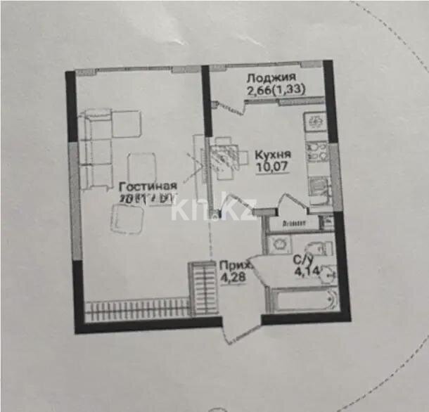 Продажа 1-комнатной квартиры, 45 м² в Алматы