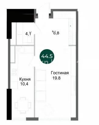 Продажа 1-комнатной квартиры, 44.5 м² - Продажа квартир в Казахстане - страница 32 фото 1 из 1
