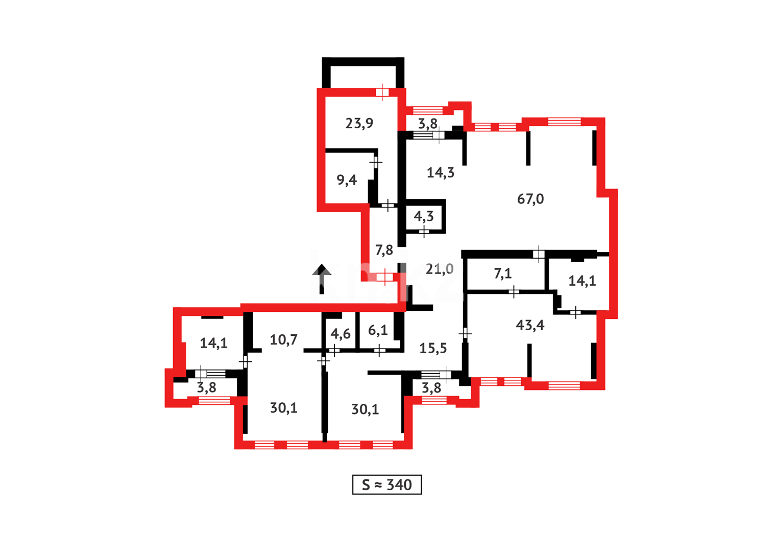 Продажа 6-комнатной квартиры, 340.4 м², пр. Кабанбай батыра - Продажа  пятикомнатных квартир в новостройках Астаны фото 42 из 42