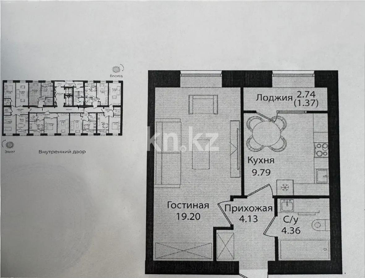 Продажа 1-комнатной квартиры, 39 м², ул. Е-15, дом  16 в Астане